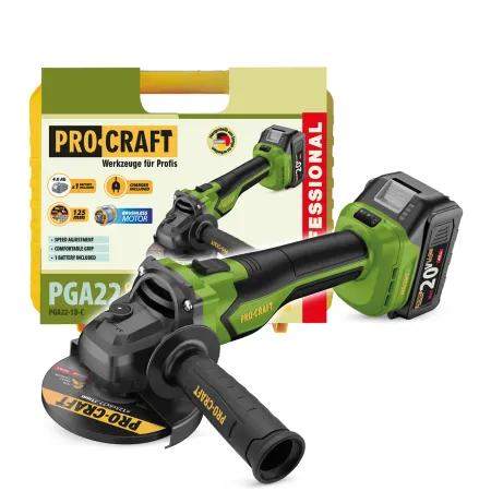 Akumulatorowa szlifierka kątowa Procraft PGA22-1B-C